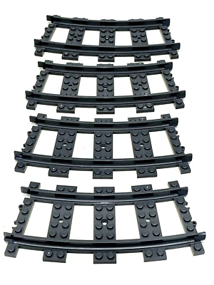 LEGO 4 x изогнутые железнодорожные пути - Изображение 1 из 4