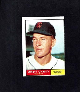 1961 TOPPS SET BREAK #518 ANDY CAREY--A'S--NO CREASES--EX/MT/NR/MT