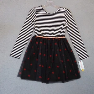 Cat & Jack Dress Girls Large L (10/12) Black White Tulle Cat Kitten Halloween - Picture 1 of 11