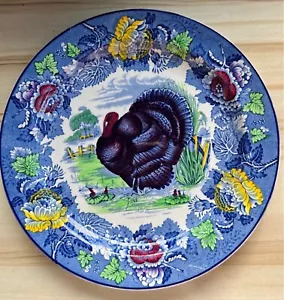 Antique Plate Woods Burslem Peacock - Picture 1 of 3