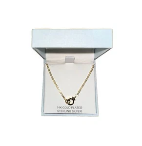 Charlotte & Lexi Toggle Style Cable Link Interlocking Gold Plated Chain Necklace - Picture 1 of 6