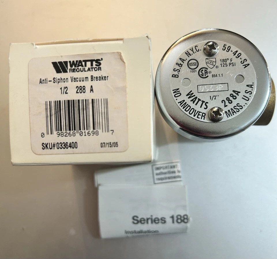 Vacío Watts 0336400 latón 1/2 TOTALMENTE NUEVO EN CAJA Foto 1 de 4