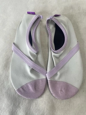 FitKicks Live Well Women's Foldable Barefoot Yoga Water Shoes Gray/Purple- Large - Image 1 of 4