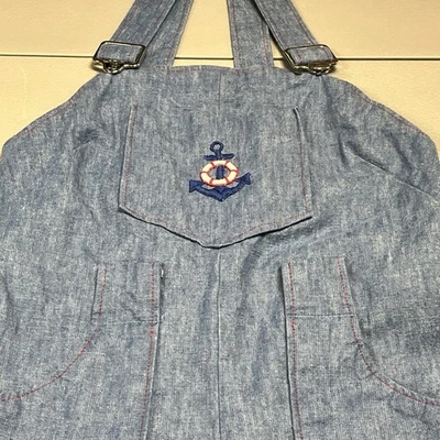 Mono vaquero cambray vintage hecho a mano talla pequeña cuchara náutica Ahoy 1 pieza Foto 1 de 4