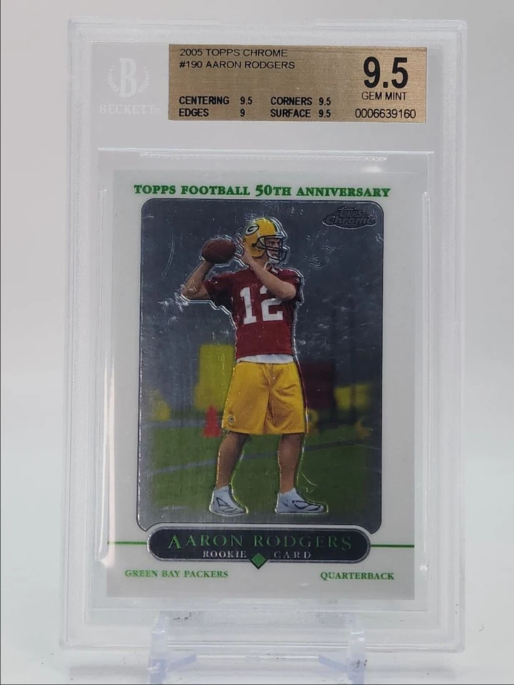 AARON RODGERS 2005 TOPPS CHROME 50TH ANNIVERSARY ROOKIE RC BGS 9.5 Q0932 - Image 1 of 2