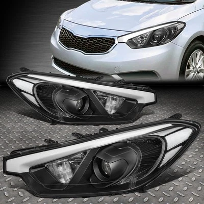 FOR 14-16 FORTE 5 KOUP BLACK HOUSING CLEAR CORNER PROJECTOR HEADLIGHT HEAD LAMP - Image 1 of 4