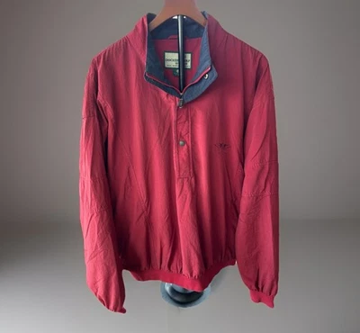 Vintage Dockers Men’s Large Golf Pullover Jacket Nylon Burgundy Navy Quarter Zip - Image 1 of 4