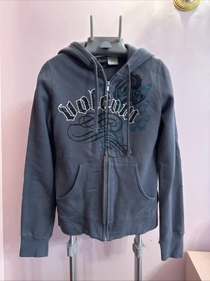 Vintage Y2K Volcom Steel Grey Logo Full Zip Hoodie Sweater Women’s S - Image 1 of 4