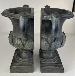 2 Greek Urns by Hen Feathers English Garden Deco Book Ends French Country 7.5" - Picture 1 of 7
