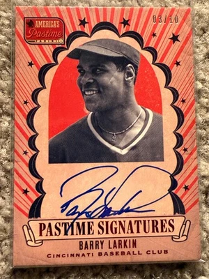 2014 PANINI AMERICA'S PASTIME SIGNATURES BARRY LARKIN AUTO AUTOGRAPH REDS   3/10 - Image 1 of 2