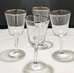 Set Of 4 Vintage LENOX Solitaire Platinum Trim Water Goblet 7.2" EUC - Picture 1 of 7