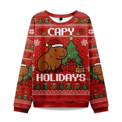 2025 Capybara Celebration Christmas Ugly Sweater - Christmas Gift for Men, Women - Image 1 of 4