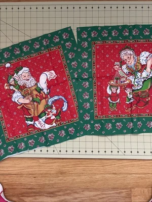 Santa And Mrs. Santa pre-printed Fabric To Make Pillows - Image 1 of 4