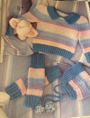 ~Crochet-Cozy Cuddles Sweater Set-Pattern Only~ - Image 1 of 2