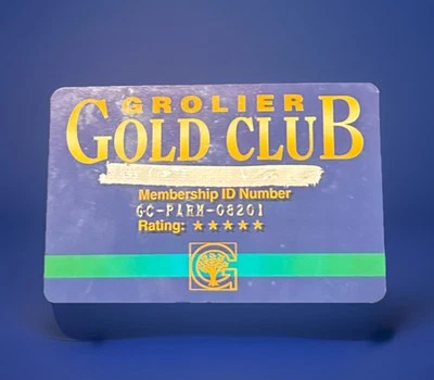 Tarjeta de membresía vintage de librería GROLIER GOLD CLUB 1993 catálogo pedido teléfono Foto 1 de 2