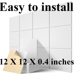 18-72 Pack Acoustic Panels Self-adhesive Studio Noise Soundproofing Wall Tiles - Picture 1 of 18