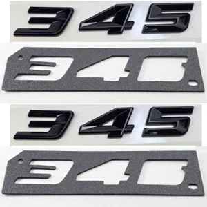 2x 345 Gloss Black w Black Side Fender Emblem Badge - Fits Dodge Mopar 345 HEMI - Bild 1 von 2