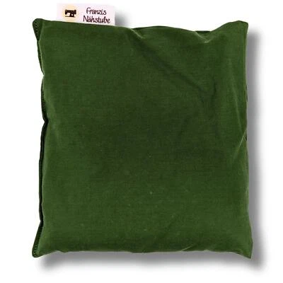FRANZIS NÄHSTUBE Dinkelkissen 20x20cm Grün Körnerkissen 100% Baumwolle für Wärme und Kältetherapi