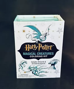 Harry Potter Magical Creatures Coloring Kit Pencils 30 Illustrated Cards Fantasy - Picture 1 of 10