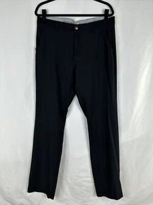 Adidas Golf Pants Mens Size 34/31 Black Flat Front Straight Leg Stretch - Picture 1 of 14