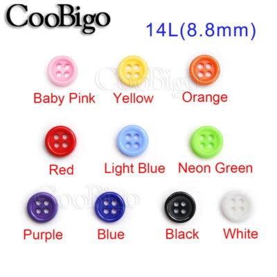 7.5mm~25mm Flat Resin 4 Hole Buttons Round for DIY Crafts Sewing Coat Shirts - Image 1 of 4