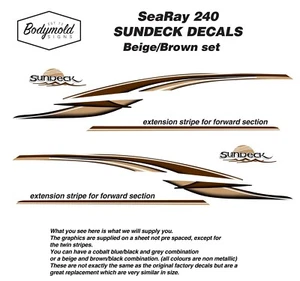 SeaRay 240 SUNDECK Decal/Graphics BROWN/BEIGE set - Picture 1 of 1