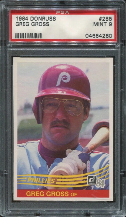 PSA 9 MINT 1984 DONRUSS GREG GROSS #285 PHILLIES 64260 B133 - Image 1 of 1