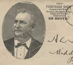 CIRCUS Cover - The GREAT FOREPAUGH SHOW - RARE EARLY DESIGN - VT Cover - BEAUTY! - Picture 1 of 2