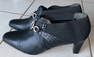 Brighton Rizzo schwarz Leder mit elastischen Seiten/Rücken Shooties Stiefeletten Größe 10M - Bild 1 von 11