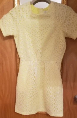 Vestido Dolce Vita DV para mujer de encaje manga corta pequeño amarillo blanco neón Foto 1 de 4