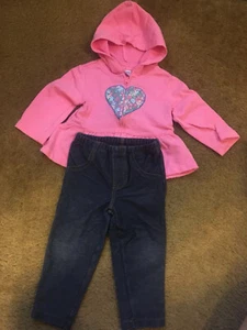 Carters Baby Girl 2 Piece Outfit Set Size 12 Months GUC - Picture 1 of 2