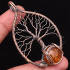 Bałtyckie bursztynowe drzewo życia kamień szlachetny miedź drut owijana ręcznie robiona biżuteria wisiorek
