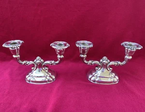 Par (2) de velas dobles de plata esterlina antiguas alemanas Hermann Emil - Imagen 1 de 12