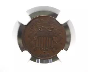 1864 Two 2 Cent Piece *SMALL MOTTO* 2c NGC VF30 BN #035 Very Fine *KEY* ECC&C - Picture 1 of 5
