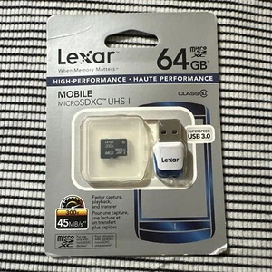 Lexar 64GB Micro SDXC w/ USB - Picture 1 of 2