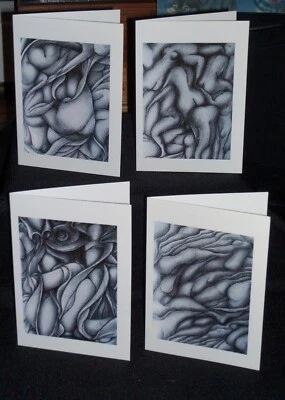 Набор из 4 поздравительных открыток оригинальные художественные репродукции чувственные органические формы - Изображение 1 из 4