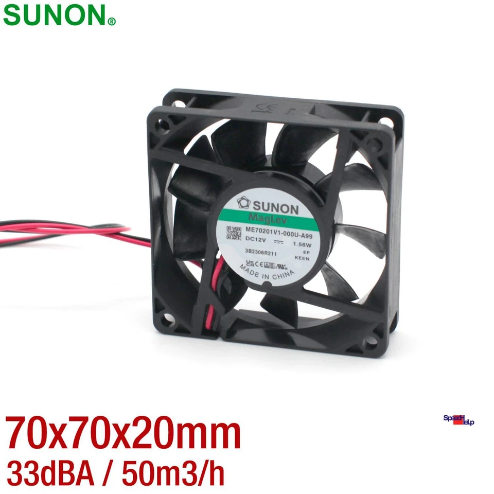 Refroidisseur Ventilateur 70MM 20MM 70x70x20MM SUNON ME70201V1-000U-A99 12V 33dB - Photo 1/4