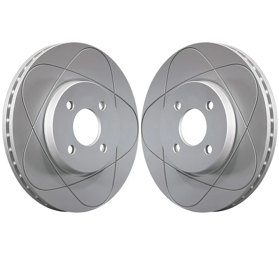 Front Slotted Disc Brake Rotors Fits Saturn SC, SC1, SC2, SL, SL1, SL2, SW1, SW2 - Image 1 of 4