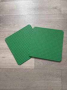2 Lego Duplo Large Base Board Green Plate 15" x 15" 24 x 24 Pegs Studs - Picture 1 of 3