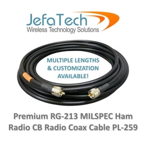 JEFA Tech Premium RG-213 MILSPEC Ham Radio CB Radio Coax Cable PL-259 lot - Picture 1 of 12