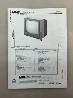 JCPenney 685-2709 сервисное руководство Sams Photofact бесплатная доставка - Изображение 1 из 4