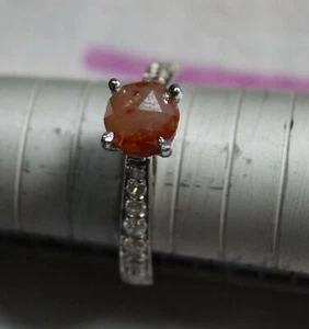 1.20ct Natural Red Faceted Rose Cut diamond ring 925 silver Ring Gift for mother - Picture 1 of 5
