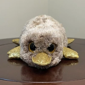 TY Perry the Platypus 10” Plush Stuffed Animal Toy Gold Glitter Bill & Feet - Picture 1 of 10