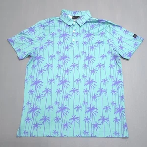 Sunday Swagger Shirt Medium Aqua Blau Lila Golf Polo Palmen Vice City - Bild 1 von 8