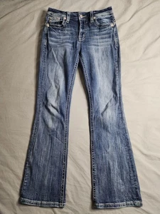 Miss Me Jeans Curvy Bootcut Damen Größe 28x30 Medium Wash Mid Rise Grunge Punk - Bild 1 von 11