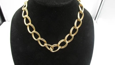 Collar Doble Eslabón Tono Oro Firmado Perla Erwin Foto 1 de 4