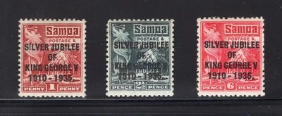 SAMOA 1935 Silver Jubilee SG 177-179. Como nuevo MH Foto 1 de 2