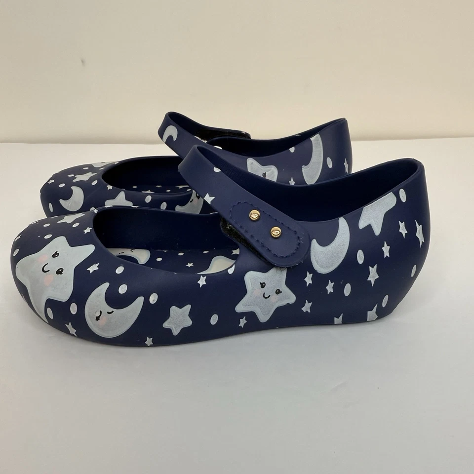 Mini Melissa Ultragirl Estrellas Luna Brilla en la Oscuridad Mary Janes Azul Marino Talla 12 Foto 1 de 4