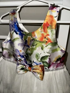 Couture Princess Girls Multicolor Floral  Embellished Dress Sz 3 Toddler - Picture 1 of 4