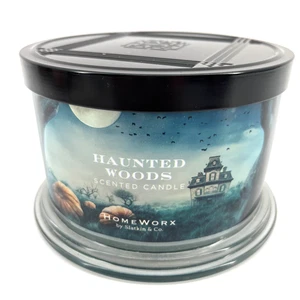 HOMEWORX by Harry Slatkin HAUNTED WOODS 4 Wick Candle HALLOWEEN, Autumn - Picture 1 of 2